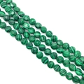 Cuentas de malaquita facetada con rayas verdes naturales para crear joyas artesanales - 8x8x5mm (Aprox. 25 Piezas) / Malaquita