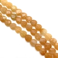 Faceted heart-shaped orange aventurine stone beads for DIY jewelry making - 10x10x5mm (Approx. 20 Pieces) / Yellow Aventurine (No. 13)