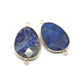 Lapis Lazuli Wassertropfen Anhänger mit goldenem Metallrahmen für DIY Schmuckherstellung - Lapislazuli