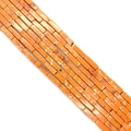 Orange rectangular turquoise beads with natural brown marble texture for DIY jewelry making - 4x13mm / No. 9 (Orange Texture)
