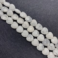 Faceted white marble heart stone beads with natural grey veins for DIY jewelry making - 10x10x5mm (Approx. 20 Pieces) / Howlite