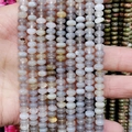 Flat round grey agate stone beads 4x6mm strands held in hand for jewelry making - 4x6mm Approx 96 Pcs / Grey Agate