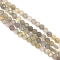 Cuentas de ágata gris natural facetada plana redonda para creación de joyas y collares DIY - 8x8x5mm (Aprox. 25 Piezas) / Ágata Gris