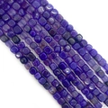 Square dragon vein agate beads in purple for DIY jewelry making and necklace crafts - No.11 Purple