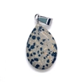 Water drop Dalmatian Jasper pendant with silver clasp for DIY jewelry and necklaces - Dalmatian Jasper