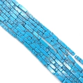 Rectangle blue turquoise stone spacer beads for DIY jewelry making and necklaces - 4x13mm / No. 16 (Sky Blue)