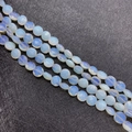 Tiras de cuentas de opalita ovaladas facetadas en azul lácteo translúcido para joyas DIY - 8x8x5mm (Aprox. 25 Piezas) / Ópalo
