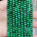 Natural malachite wheel beads with green striped patterns for DIY jewelry making - 4x6mm Approx 96 Pcs / Malachite