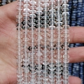 Transparent round flat natural stone beads for DIY jewelry making and necklace crafts - 4x6mm Approx 96 Pcs / Transparent Crystal