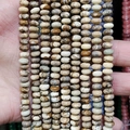 Flat round Picture Jasper stone beads with natural brown landscape texture for DIY jewelry - 4x6mm Approx 96 Pcs / Picture Jasper
