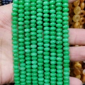 Strand of high-quality emerald green faceted agate abacus beads for DIY jewelry making - 4x6mm Approx 96 Pcs / Green Jade