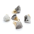 Irregular raw moonstone pendants with gold plated caps for DIY jewelry making - Howlite (No. 2 Gold Loop)