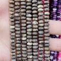 Abacus-shaped natural stone beads in earthy stripes for DIY jewelry making 4x6mm - 4x6mm Approx 96 Pcs / Earth Tone (No. 14)