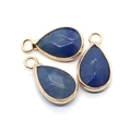 Pendentifs gouttes en pierre bleue facettée et monture dorée pour bijoux DIY - Style Sodalite (6) / 10x18mm (3 Pièces/Paquet)