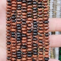 Polished red and black patterned rondelle agate loose beads for DIY jewelry making - 4x6mm Approx 96 Pcs / Golden Swan Stone