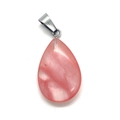 Pendente in opale rosa a goccia con gancio d'argento per creazione collane - Quarzo Cocomero
