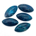 Blue marquise agate stones with black veining for DIY jewelry making 5pcs set - Deep Blue Net Pattern Style (3)