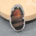 Natuursteen agaat hanger schijf in donkerbruin voor DIY-sieraden en kettingen - 20x40-35x50mm / Donkerrood