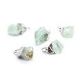 Pendentifs turquoise verte irréguliers avec placage en argent pour bijoux DIY - Pierre Vert Clair Argent