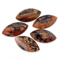 Five pieces of brown dragon vein agate marquise stones with polished net pattern - Brown Dragon Vein Style (5)