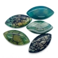 Marquise cut dragon vein agate stones in teal, green and grey for DIY jewelry making - Cyan Blue Fissure Style (8)