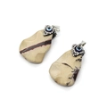 Natural stone pendant with evil eye bead and silver bail featuring sparkling rhinestones - 25x40mm / US 2