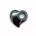 Herzförmiger Anhänger aus Hämatitstein mit polierter dunkelgrauer Metalloberfläche - Nr.4 Hämatit / 30MM