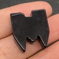 Polished black agate stone pendant carved in a bat shape for DIY jewelry making - 20x22mm 5g/Piece / Black Agate