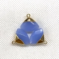 Lavender faceted stone triangular pendant connector with golden three-loop metal base - Lavender Faceted Stone (No. 7)