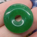 Grüner Aventurin Donat Anhänger flacher runder Heilstein für DIY Schmuckherstellung - Grüner Jade
