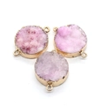 Rosafarbene und violette Druzy-Kristallverbinder mit Goldrand für DIY-Schmuckherstellung - 20x28mm / Rosa