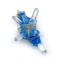 Pendaglio in cristallo blu naturale fatto a mano con filo d'oro per gioielli fai-da-te - Stile Color Block Blu Scuro (7)
