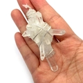 Pendente in cristallo bianco naturale fatto a mano con filo d'argento avvolto - Stile Cristallo Bianco Trasparente (8)