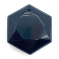 Polished black onyx hexagon faceted stone pendant for DIY necklace jewelry making - Black Agate