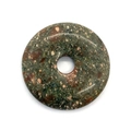 Polished Green and Red Aventurine stone donut pendant with mottled natural texture - 50mm / Mottled Green (No. 2)