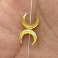 Natural yellow mop shell crescent moon beads with iridescent champagne luster for DIY jewelry - 10mm