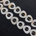 Macro shot of heart-shaped natural shell beads with iridescent pearly luster for DIY jewelry - Heart Style (3) / 25mm (11mm Hole, 15 Pcs/Strand)