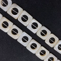 Macro shot of square natural mother of pearl shell beads with a central round hole - Square Large Hole (7)