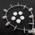 Natural white shell fan shaped beads with radial texture for DIY jewelry making - Shell Shape / 13mm