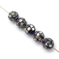Ensemble de perles mosaïques sphériques avec nacre irisée et base noire 5pcs - 8mm / Noir