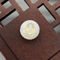 Natural freshwater shell bead with golden number 0 inlay for DIY necklace jewelry making - Number 0 / White