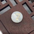 Natural shell bead with golden number 7 for DIY jewelry making and crafts - Number 7 / White