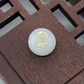 Natural white shell bead featuring a golden number eight for DIY jewelry making - Number 8 / White