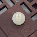 8mm natural freshwater shell bead featuring a golden number 9 for DIY jewelry making - Number 9 / White
