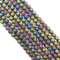 Frosted aurora plating agate druzy beads for DIY necklaces with metallic gradient finish - 6mm / No. 4 (Rainbow Aurora Druzy)