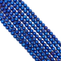 Matte dark blue natural agate round beads for DIY jewelry making and necklaces - No. 5 (Deep Blue Matte Druzy)