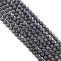 Deep grey matte agate round beads with natural druzy texture for jewelry making - No. 8 (Dark Gray Matte Druzy)