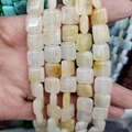 Flat square natural yellow quartz beads for DIY jewelry making with smooth edges - 12x12x5mm (Approx. 33 Pcs) / Yellow Quartz