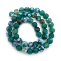 Green and white dragon vein agate loose beads for DIY jewelry making and crafts - 6mm / Emerald White Pattern 3