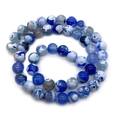 Blue and white dragon vein agate loose beads for DIY jewelry making and crafting - 6mm / Style 4 (Blue White Striped Texture)